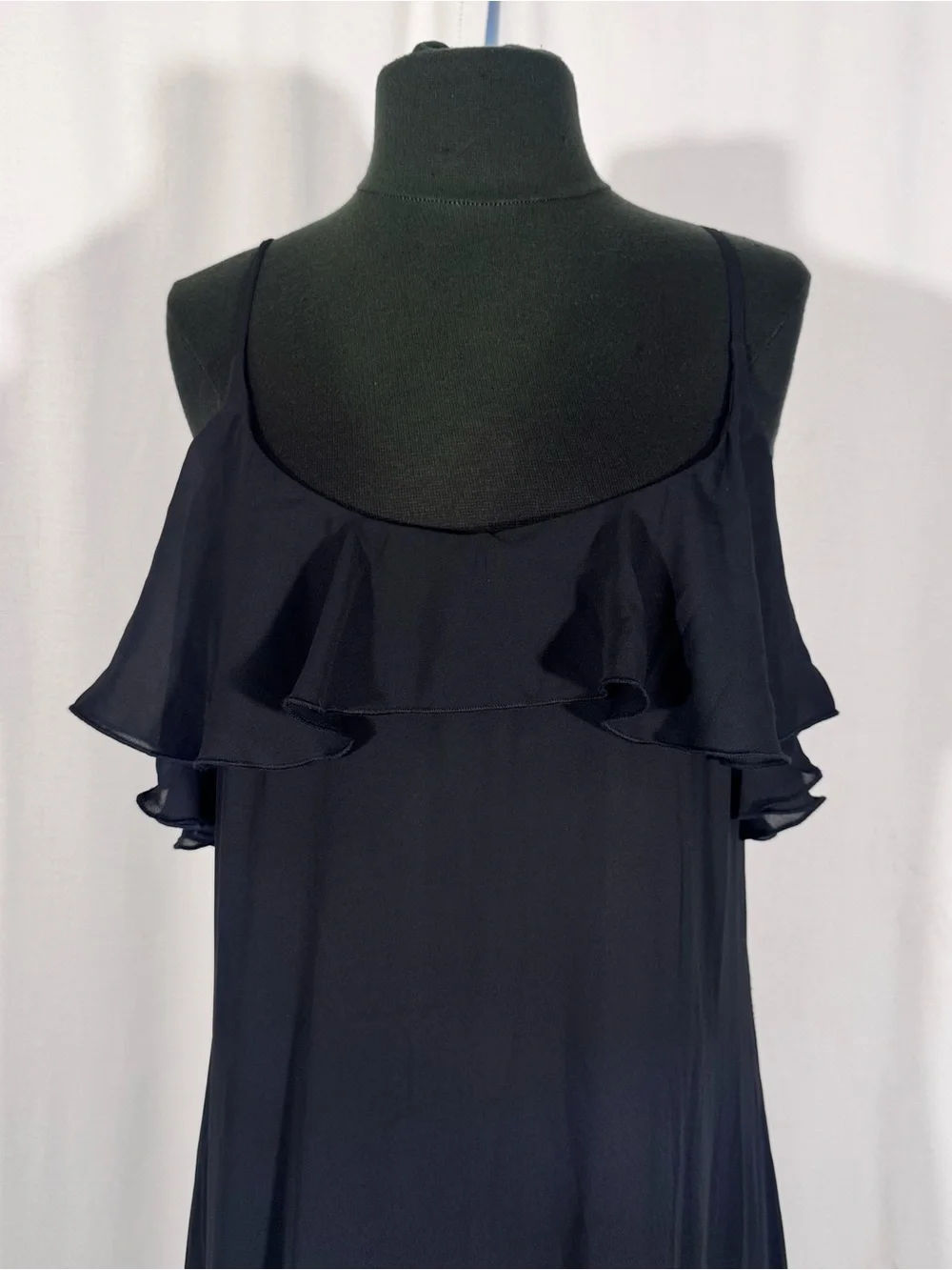 Abercrombie & Fitch Black Ruffle Maxi Dress